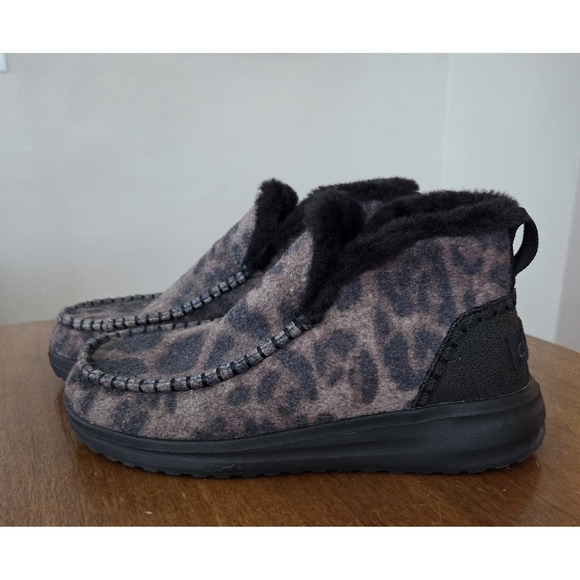 Hey Dude Denny Leopard Print Bootie Women's 6 - Picture 1 of 10